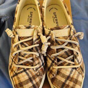 Sperry Crest Vibe Plaid Ivory Women's Casual Sneakers